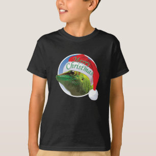Gecko navidades - Camiseta básica de las manos de 