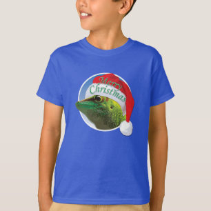 Gecko navidades - Camiseta básica de las manos de 