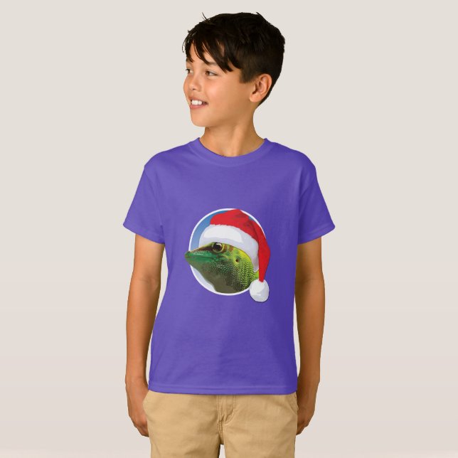 Gecko navidades - Camiseta básica para niños (Anverso completo)