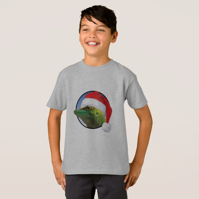 Gecko navidades - Camiseta básica para niños (Anverso completo)