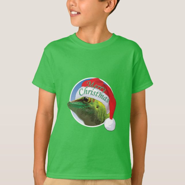 Gecko navidades - Camiseta básica para niños (Anverso)