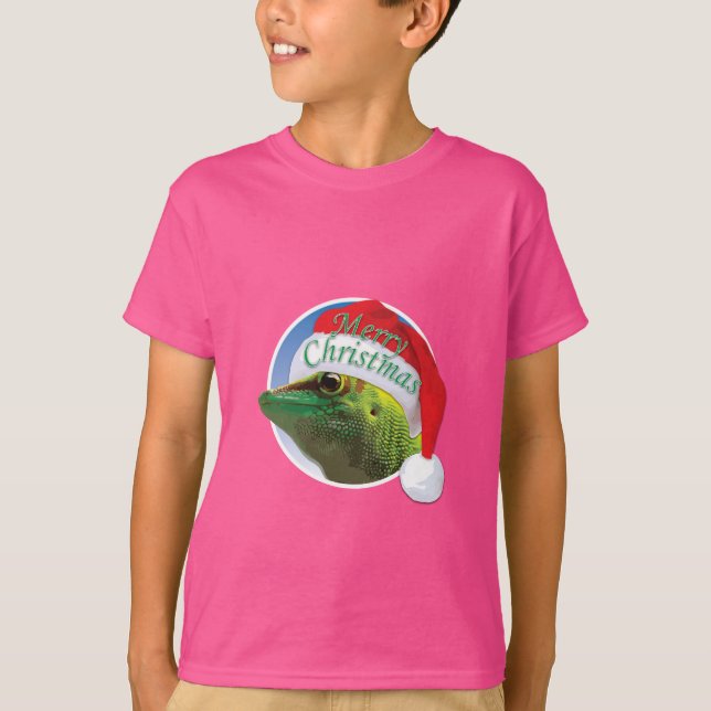 Gecko navidades - Camiseta básica para niños (Anverso)