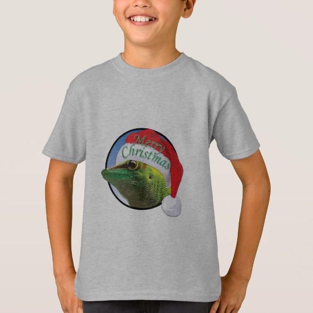 Gecko navidades - Camiseta básica para niños (Anverso)