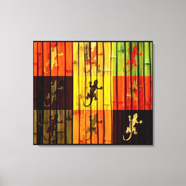 Geckos coloridos - Lienzo envuelto (Anverso)