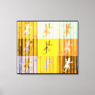 Geckos de arte pop - Lienzo envuelto