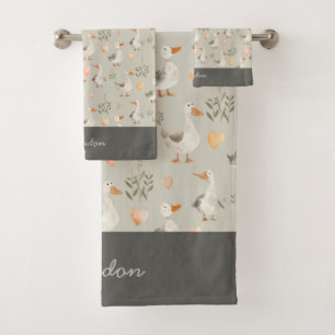 Geese acuarela - Set de toallas de Personalizable