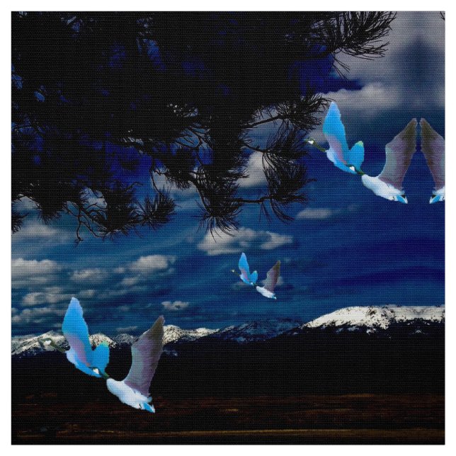 Geese en la tela de las montañas (Retal)