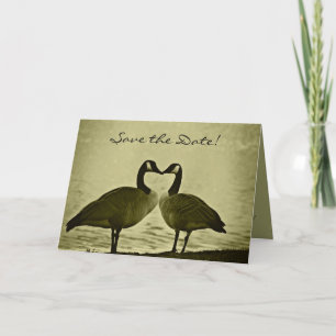 Geese romántico salva la tarjeta de fecha