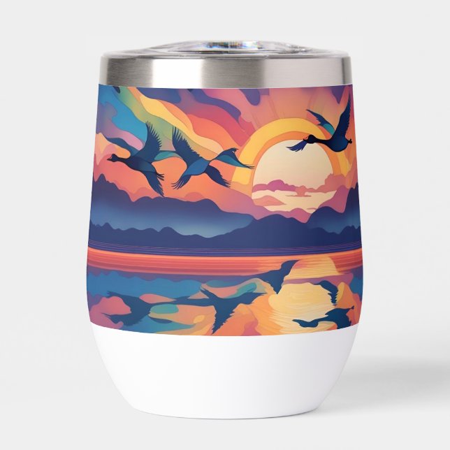 Geese sobre el agua al amanecer (Frente)