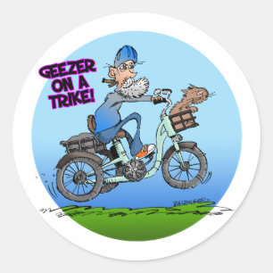 Geezer En Un Pegatina De Trike
