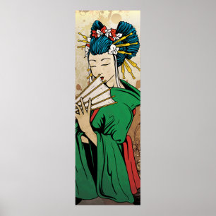 Geisha 芸 者 poster de impresión vertical largo japo