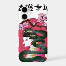 Geisha chica y serpiente