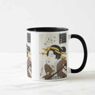Geisha con Samisan, Eisen, 1826 tazas y sandalias