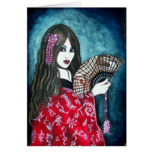 Geisha con ventilador