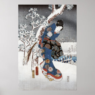 Geisha de la nieve - posters y impresiones