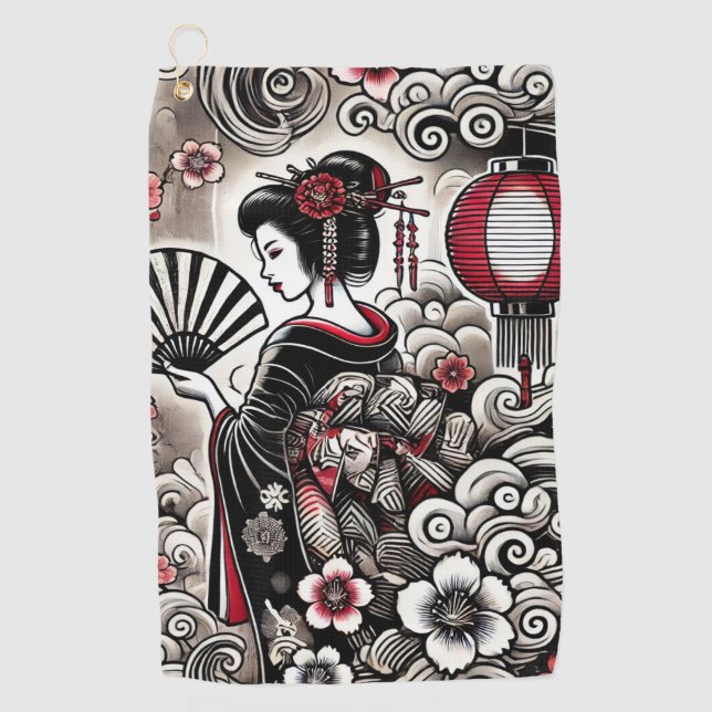 Geisha Elegance Toalla de Golf (Anverso)