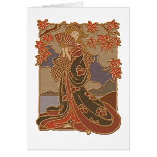 Geisha japonés en arte de bambú asiático del