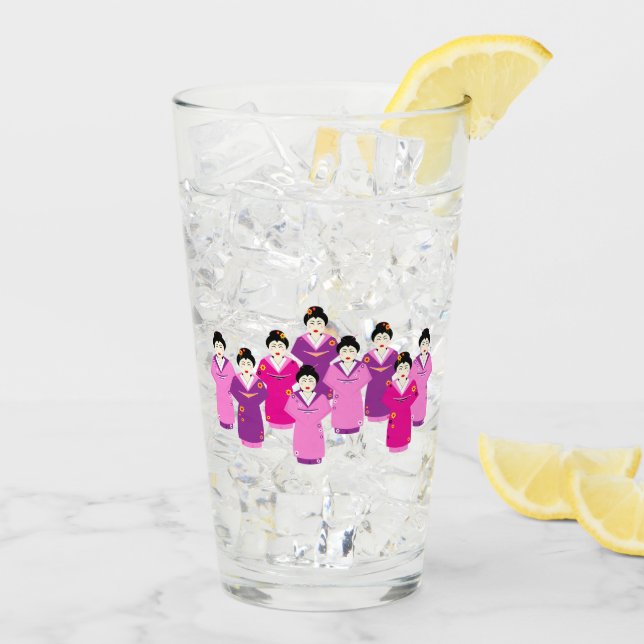 Geisha japonesa en Bonito Kimonos (Reverso (hielo))