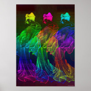 Geisha Resumen Poster japonés de arte mural