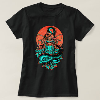 Geisha Tattoo quemó naranja y camiseta negra