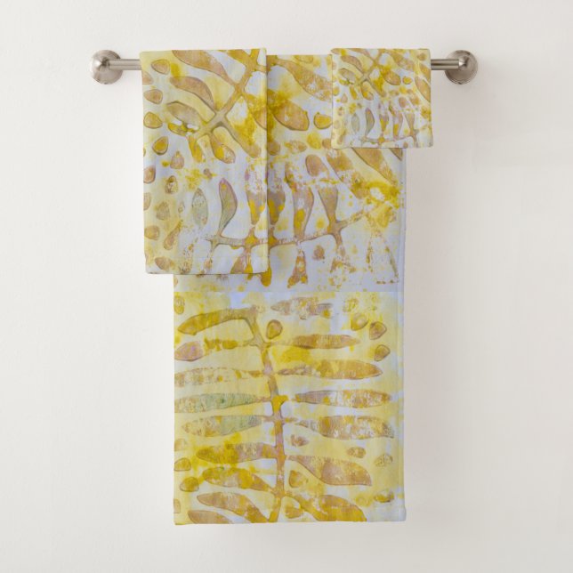 Gelli Printed Golden Leaves (In situ)