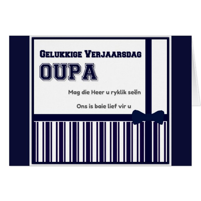 Gelukkige Verjaarsdag Oupa (Anverso (Horizontal))