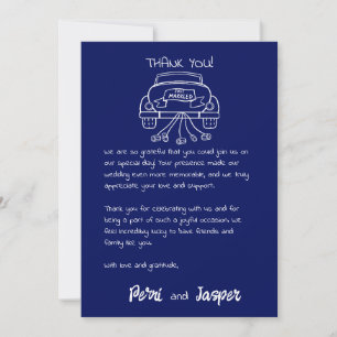 Gem & Pen Gracias Tarjeta Azul Real