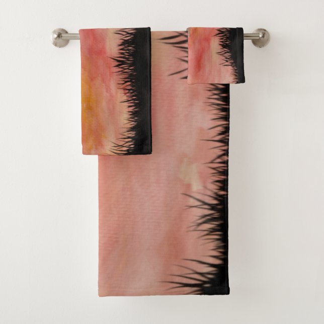 Gemalter Sonnenuntergang Aquarell/Tusche -  Badhan (In situ)