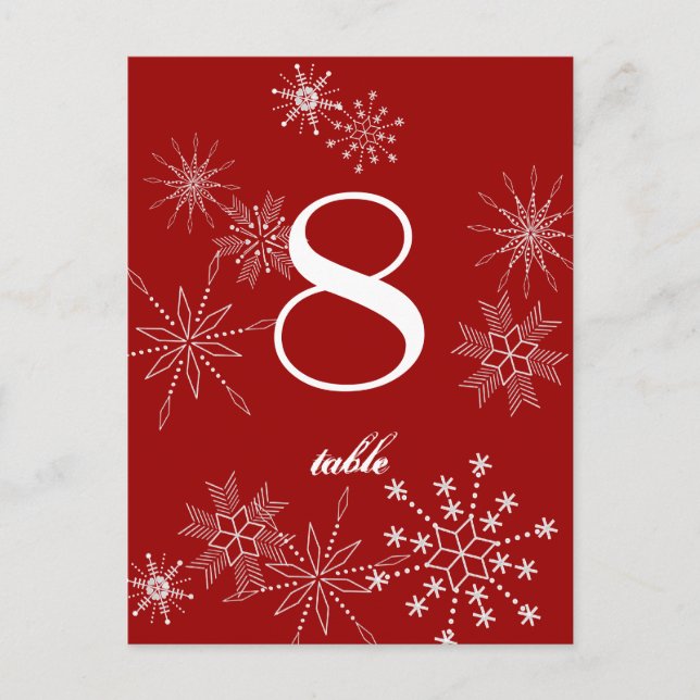 Gemas de copo de nieve/ Tarjeta de tabla (Anverso)