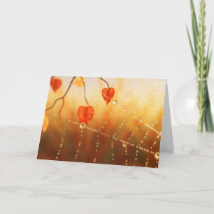 Gemas de una tarjeta matutina de otoño
