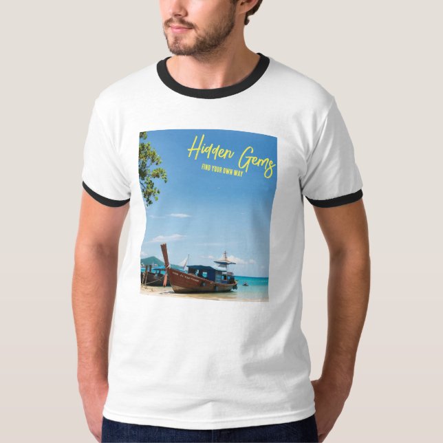 Gemas ocultas - Solo camiseta de barco de playa (Anverso)
