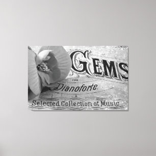 Gemas Pianoforte Y Begonia Blossom Lienzo Envuelto