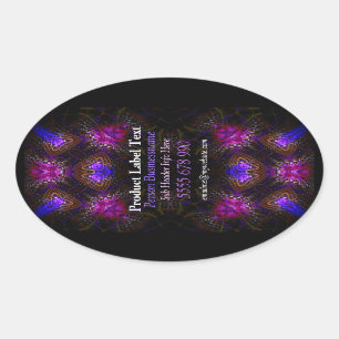 Gemas rosadas Arte fractal Etiqueta de producto ve
