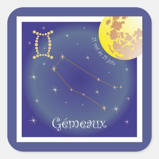 Gémeaux 21 Mai de 21 pegatinas au juin (Anverso)