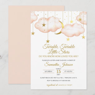 Gemelos Baby Shower, Twinkle Invitación a la Estre
