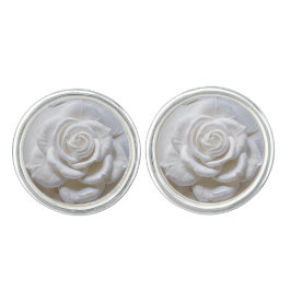 Gemelos Blanco sobre blanco - Rosa esculpido