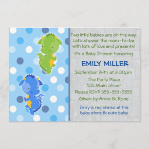 Gemelos de invitación a dragón Baby Shower