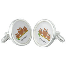 Diseño de búhos marrones Cuflinks personalizados