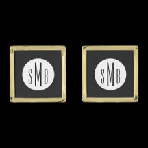 Best Man Cufflinks for Wedding Gold with Initials