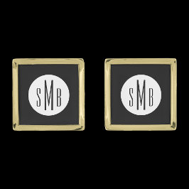 Gemelos Dorados Best Man Cufflinks for Wedding Gold with Initials