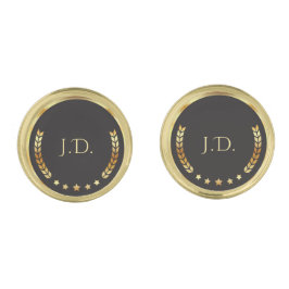 Gemelos Dorados Elegante negro y oro personalizado