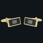 Gemelos Dorados Mancuernas del novio<br><div class="desc">Prepare las mancuernas mostradas en color plateado y negro del oro del ónix con el texto blanco. Modifique este artículo para requisitos particulares y elija de más colores y estilos o cómprelo como es.</div>