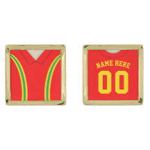 Personalizable Soccer Jersey Cuff Links, Retro