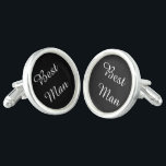 Gemelos El mejor hombre de los pedos<br><div class="desc">Coliseos plateados estriados mostrados en blanco y negro con el texto de Best Man. Personalizar este artículo o compra tal cual.</div>