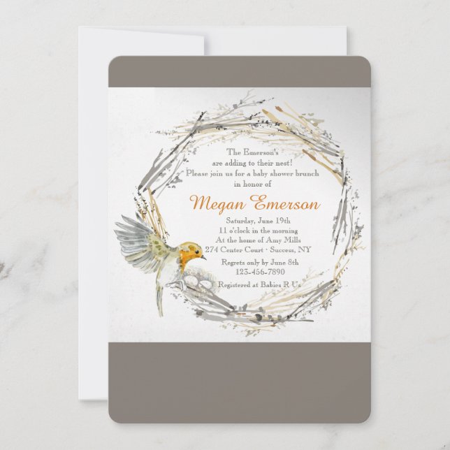 Gemelos en la invitación Baby Shower al Nest (Anverso)