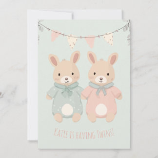 ¡Gemelos! | Invitación a Baby Shower de Chicas/niñ