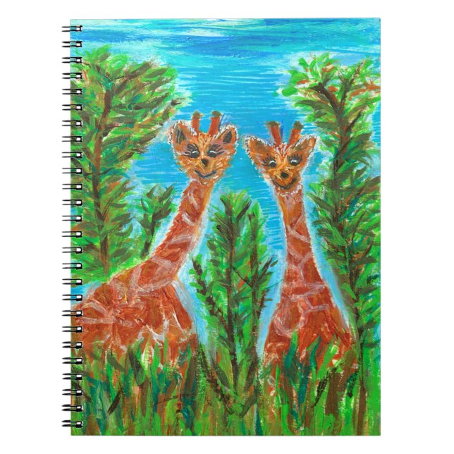 Gemelos jirafa – Cuaderno de arte de animales capr (Frente)