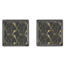 Black Marble and Gold Veins Elegant Pattern