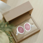 Gemelos Monograma estilizado de color sólido Rosa polvorie<br><div class="desc">Un par de copos redondos de plata esterlina para que el hombre de moda se adapte a su atuendo, de un color rosa moderno y polvoriento, con su nombre impreso en letras blancas, fundas superiores y superpuesto con iniciales blancas y estilizadas. Personalice sus enlaces de corte editando y reemplazando el...</div>