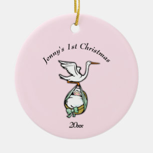 Gemelos ornamentos un lado rosado y azul con nombr